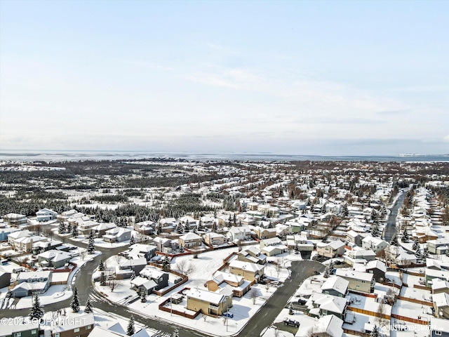 1734 Concord Hill Dr, Anchorage, AK 99515 - snowy aerial view featuring a residential view