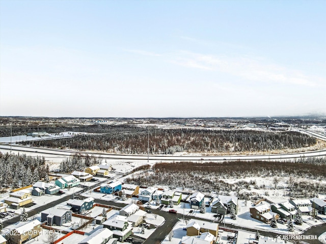 1734 Concord Hill Dr, Anchorage, AK 99515 - snowy aerial view with a residential view
