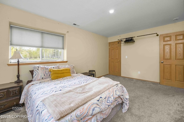 bedroom with carpet