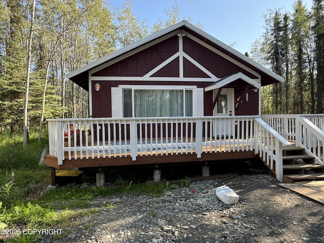 view of front of home featuring a deck