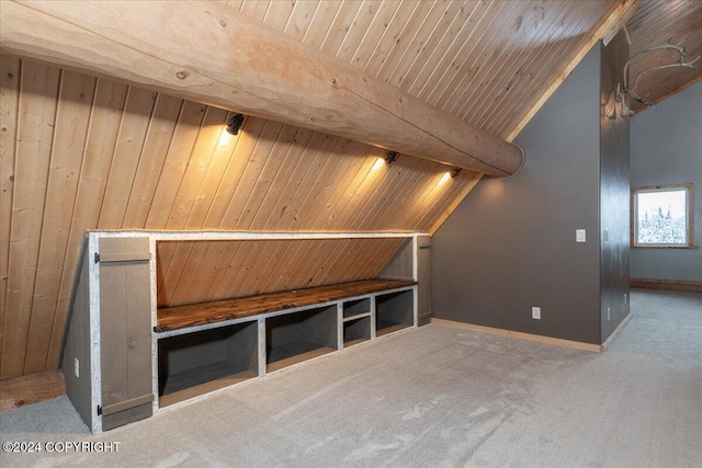5920 Old Valdez Trl, Salcha, AK 99714 - additional living space featuring carpet flooring, vaulted ceiling, and wooden ceiling