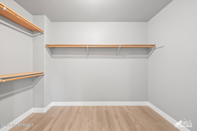 spacious closet with light wood-style floors