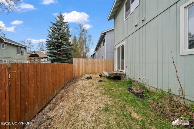 view of yard with fence