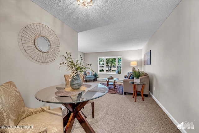 3294 Montpelier Ct # 12-E, Anchorage, AK 99503 - carpeted dining area with a textured ceiling and baseboards