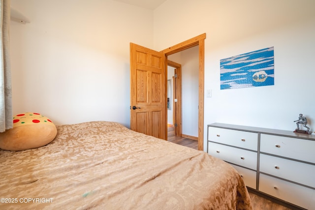 bedroom featuring wood finished floors