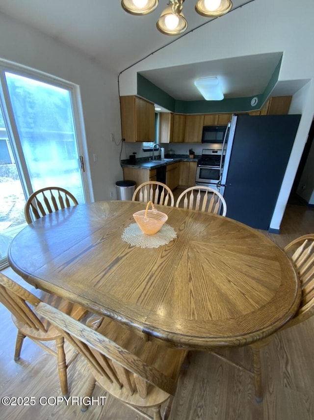 dining room featuring wood finished floors