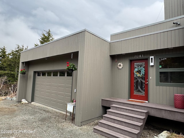 view of garage