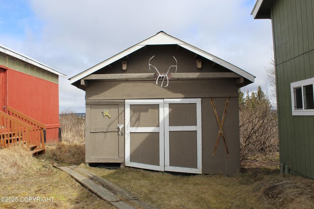 view of shed