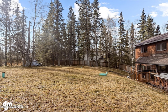 view of yard with fence