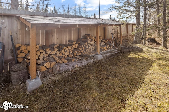 view of yard with fence
