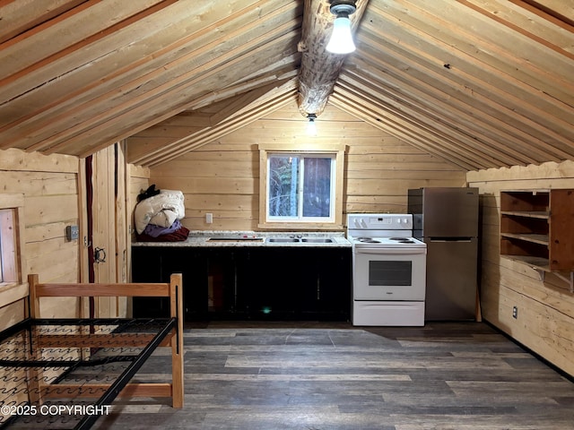 view of unfinished attic