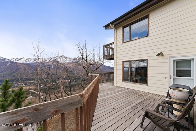 23675 Glacier View Dr, Eagle River, AK 99577 - deck featuring a mountain view