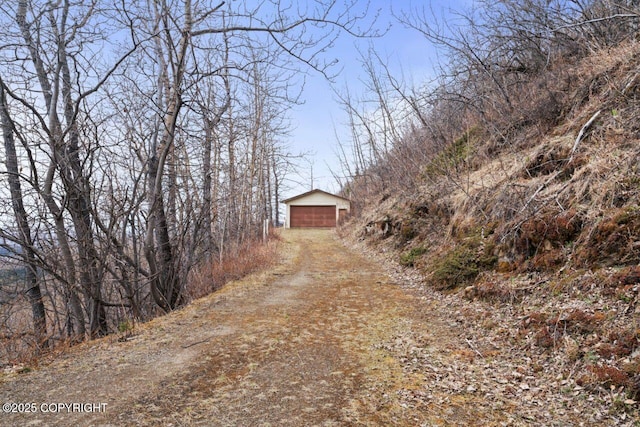23675 Glacier View Dr, Eagle River, AK 99577 - view of street with dirt driveway