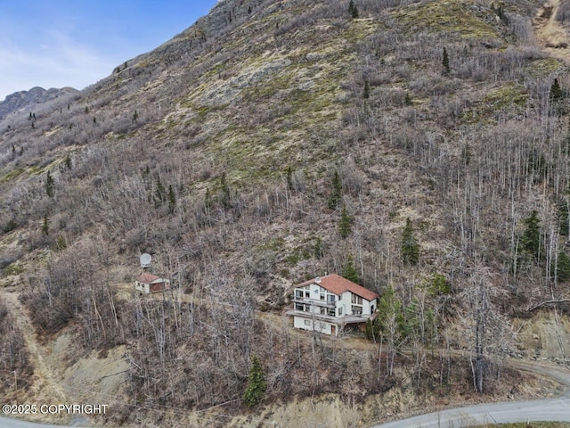 23675 Glacier View Dr, Eagle River, AK 99577 - drone / aerial view featuring a mountain view