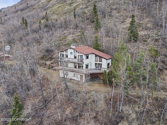 23675 Glacier View Dr, Eagle River, AK 99577 - drone / aerial view featuring a forest view