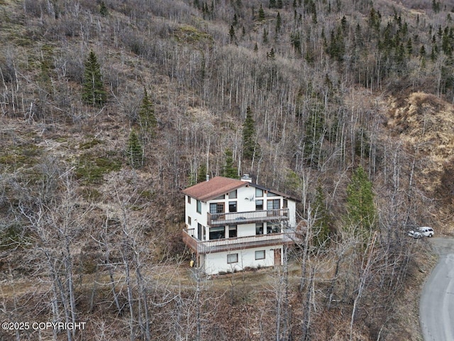 23675 Glacier View Dr, Eagle River, AK 99577 - birds eye view of property featuring a view of trees