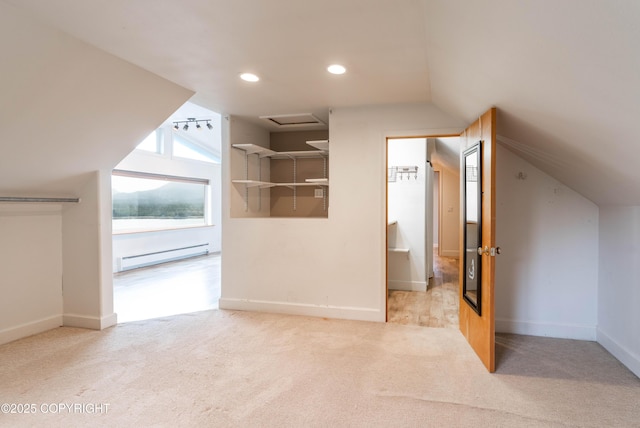 430 Washington St, Ketchikan, AK 99901 - bonus room with carpet floors, a baseboard heating unit, recessed lighting, and lofted ceiling