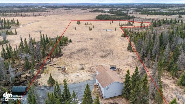 bird's eye view with a rural view
