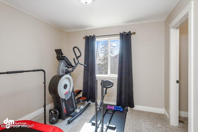 7865 S Settlers Bay Dr, Wasilla, AK 99623 - exercise room featuring baseboards and carpet