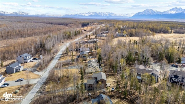 7865 S Settlers Bay Dr, Wasilla, AK 99623 - drone / aerial view with a view of trees and a mountain view