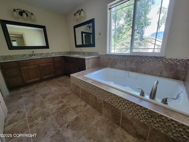 7779 N Showers St, Palmer, AK 99645 - bathroom with double vanity, a sink, and a bath