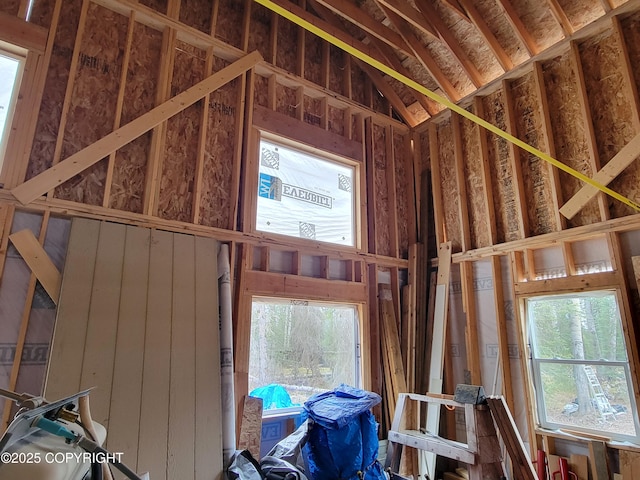 misc room featuring vaulted ceiling
