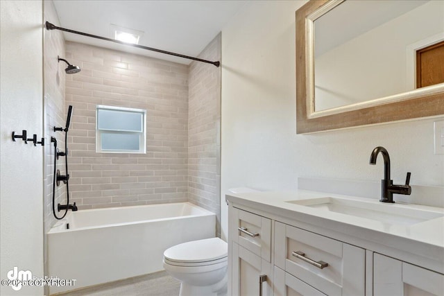 337 Alta Dr, Girdwood, AK 99587 - bathroom with shower / bathtub combination, toilet, and vanity