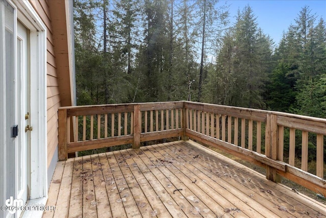 337 Alta Dr, Girdwood, AK 99587 - deck featuring a forest view