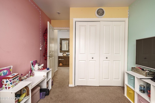 game room with carpet floors