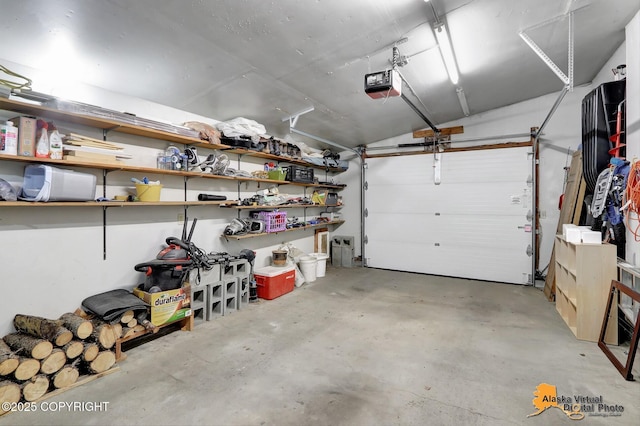 garage featuring a garage door opener