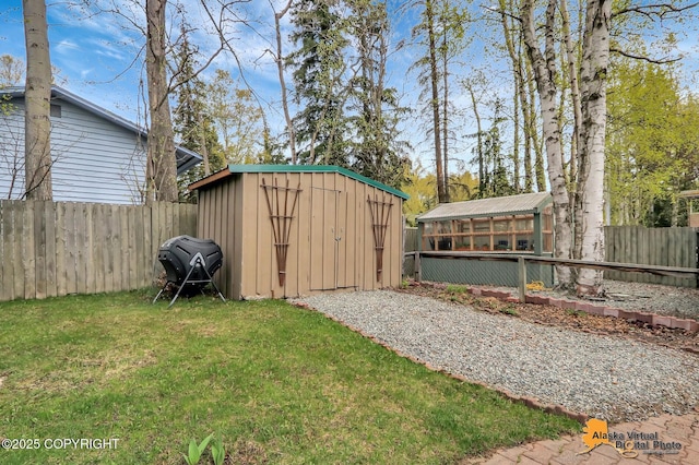 view of shed