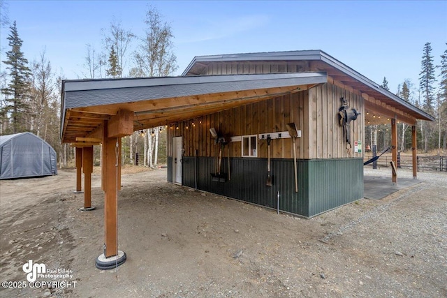 view of horse barn
