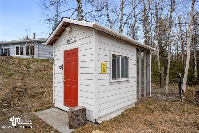 view of shed