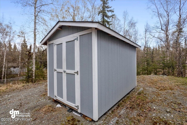 view of shed