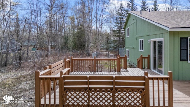 deck featuring fence
