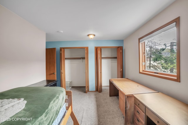 8515 Jewel Lake Rd # 25, Anchorage, AK 99502 - bedroom featuring multiple closets and light colored carpet