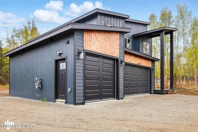 garage with driveway