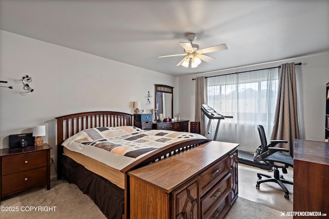 6801 E Tudor Rd, Anchorage, AK 99507 - bedroom featuring a ceiling fan and light colored carpet