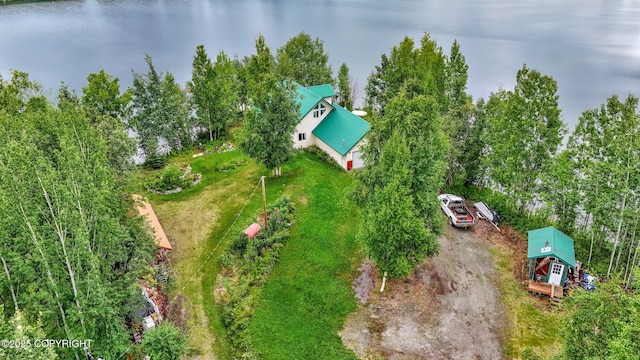 2643 S Rory Cir, Big Lake, AK 99654 - view of subject property with a tree filled landscape and a nearby body of water