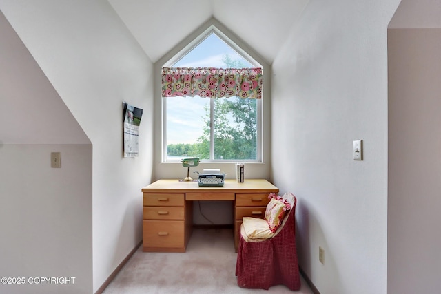 2643 S Rory Cir, Big Lake, AK 99654 - office with lofted ceiling, light carpet, and baseboards