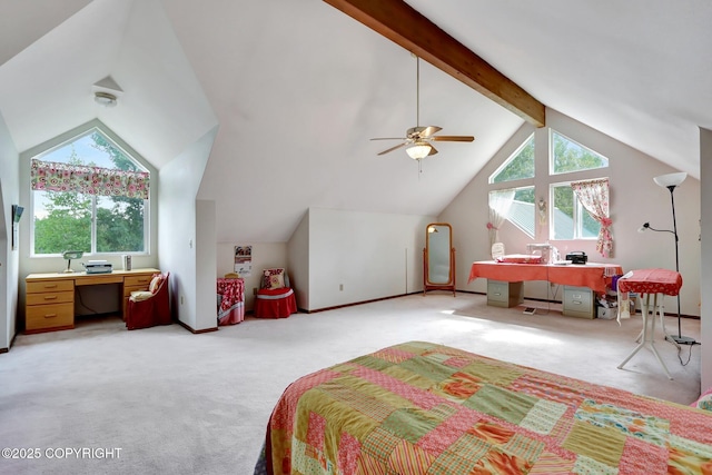 2643 S Rory Cir, Big Lake, AK 99654 - bedroom with a desk, light carpet, baseboards, and a ceiling fan