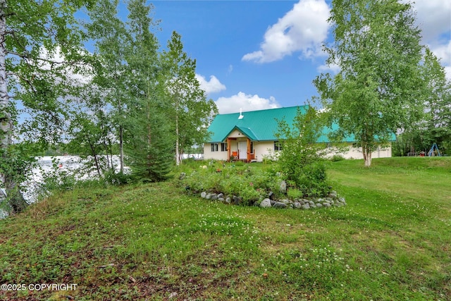 2643 S Rory Cir, Big Lake, AK 99654 - view of front of home with a front lawn and metal roof