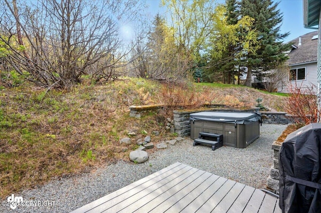 18627 Mountain Plover Cir, Anchorage, AK 99516 - deck featuring a hot tub and area for grilling