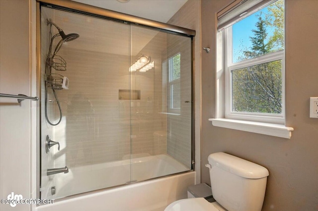18627 Mountain Plover Cir, Anchorage, AK 99516 - full bath with toilet and bath / shower combo with glass door