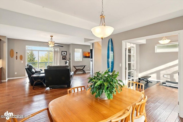18627 Mountain Plover Cir, Anchorage, AK 99516 - dining space with hardwood / wood-style flooring and ceiling fan
