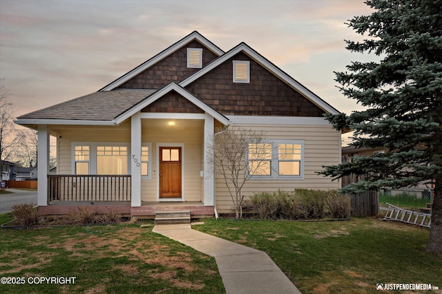view of front of house with covered porch