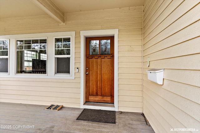 view of exterior entry