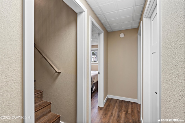 3520 Glenn-Don Cir, Anchorage, AK 99504 - hallway with dark wood finished floors and stairs