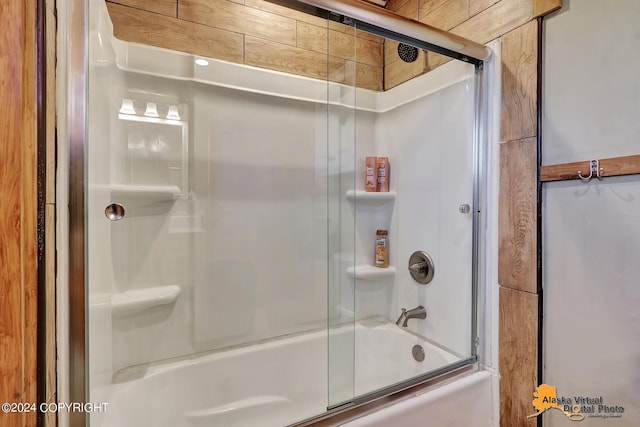 19180 Beverly Ave, Chugiak, AK 99567 - bathroom featuring combined bath / shower with glass door