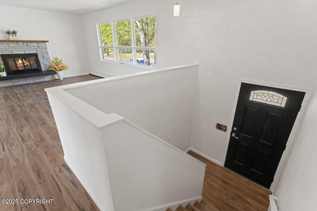 906 Lancaster Dr, Anchorage, AK 99503 - foyer entrance featuring wood finished floors and baseboards